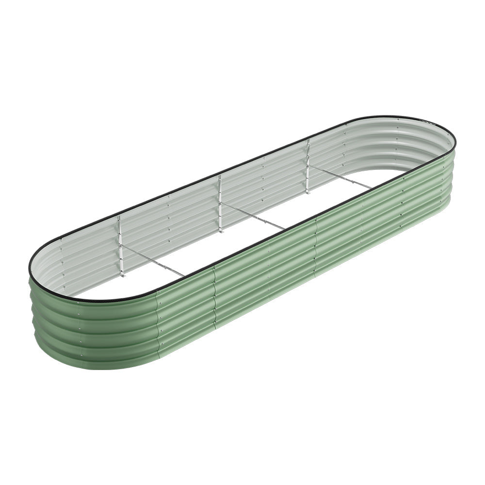 Metal Raised Garden Bed with Climbing Frame – Extra Large Oval Planter Box for Vegetables, Flowers & Herbs | Bottomless Outdoor Garden Bed 160/240/320cm