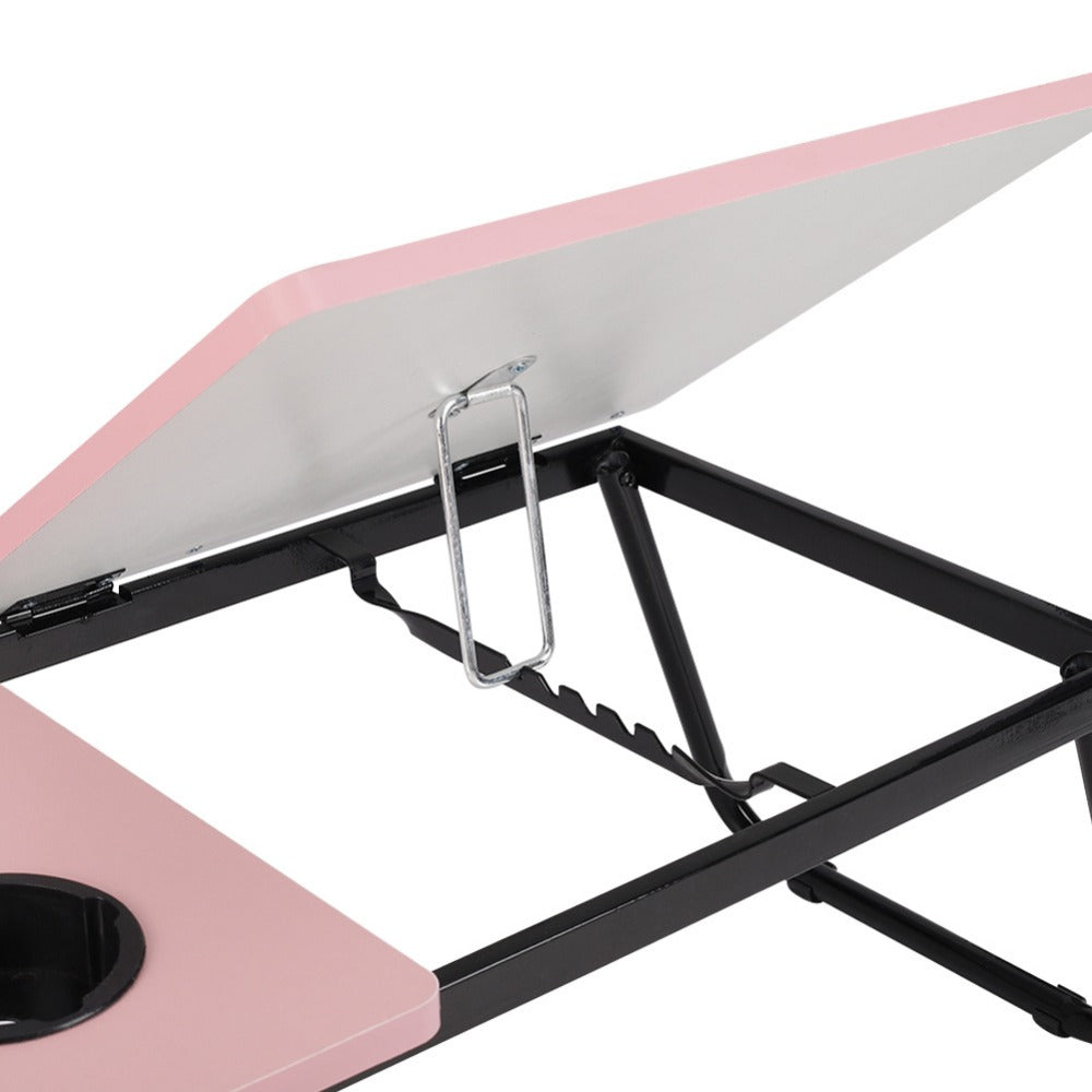 Foldable Laptop Desk Bed Tray with Adjustable Tilting Board – Portable Sofa Bed Table, Breakfast Tray, Writing & Reading Desk for Home Office
