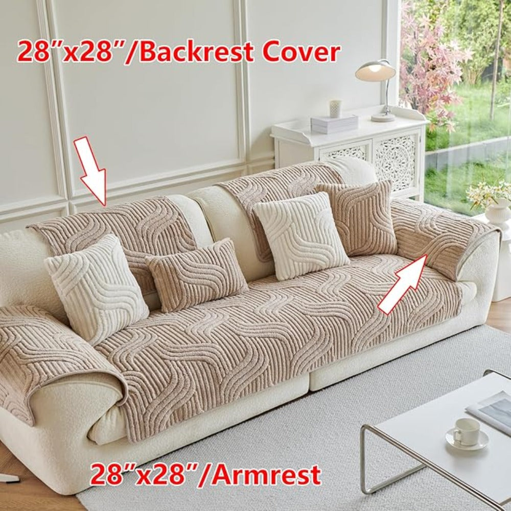1pc Bohemian Style Soft Plush Sofa Cover, Pet-Friendly Non-Slip Couch Protector Covers, Machine Washable Polyester, All-Season Comfort for Living Room, Bedroom, Office Decor, Sectional Sofa Cover| Warm Home Decor| Machine Washable Furniture Protector Cove