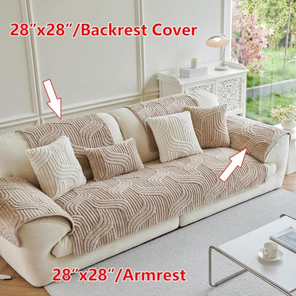 1pc Bohemian Style Soft Plush Sofa Cover, Pet-Friendly Non-Slip Couch Protector Covers, Machine Washable Polyester, All-Season Comfort for Living Room, Bedroom, Office Decor, Sectional Sofa Cover| Warm Home Decor| Machine Washable Furniture Protector Cove