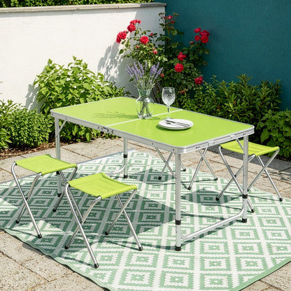 1 Set Portable Bars 5pcs Outdoor Dining Set Table and 4 Stools Set Camping Fishing Picnic Table Foldable Chair Set