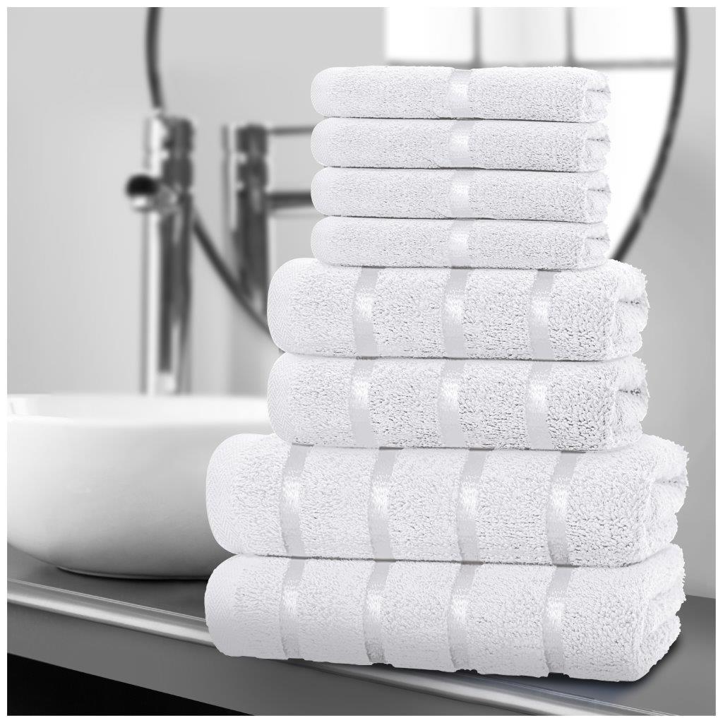 8pcs Egyptian Cotton Towel Set | Quick-Drying & Highly Absorbent | Includes 8 Towels | Sophisticated Design | 15 Elegant Colours | Machine Washable