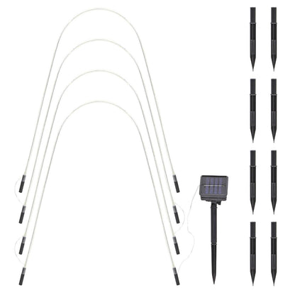Solar Garden Lights Set of 4, LED Pathway Stakes for Outdoor Yard Lighting, Patio Landscape Illumination, Lawn and Garden Decoration, Waterproof Solar Powered Lights for Walkways, Pathways, Backyard, Energy-Efficient Outdoor Lighting, Durable and Easy to