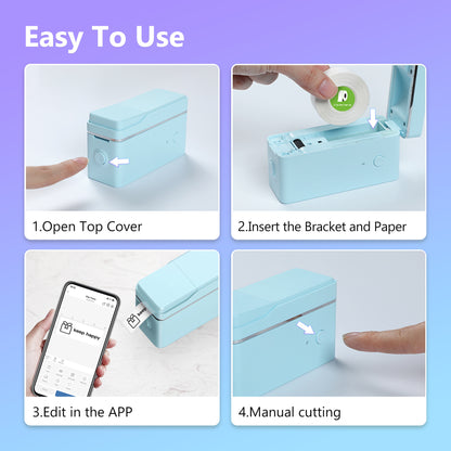 Mini Label Maker with Tape, P31S Portable Thermal Printer, Sticker Making Label Maker with Multiple Templates, Wireless Connectivity&Durable, For Organizing Storage Devices, Office, Home