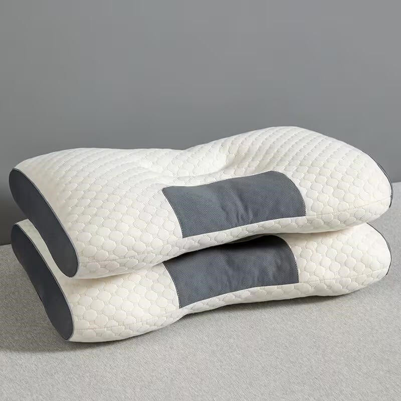 2pcs Soft Low Pillows, Soft Slim Pillow, Medium Thickness Pillow, Modern Zipper Design, Hotel-Quality Polyester Filling, White & Gray, Perfect for Home Bedroom Decor, Christmas & New Year Gift