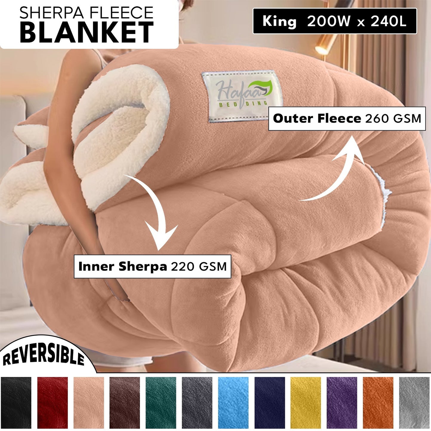 Soft Cozy Sherpa Blanket, Double-Sided Throw Blanket, Contemporary Design, Warm Throw for Couch, Bed, Office and Travel, Versatile All-Season, Perfect Holiday Gift