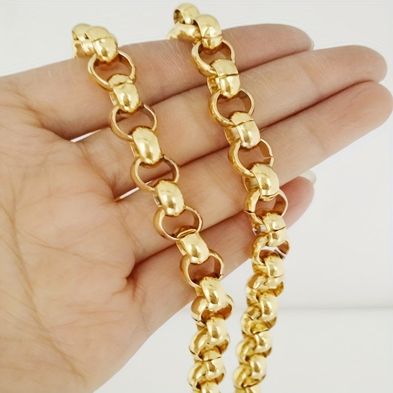 8MM Hot Selling 316L 316L 316L Stainless Steel Silvery Grey/Golden Handmade Hollow Round Chain Men'S And Women'S Necklace