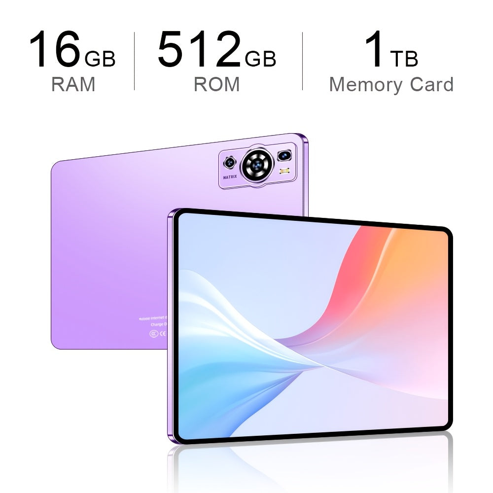 UXD A5 Android 15 Tablet, Equipped with Related Accessories, 16GB RAM (8GB+8GB Expandable), 512GB ROM Expandable up to 1TB, Supports WiFi/LTE, 6000mAh Battery, 10.1-inch HD Display with Keyboard, Mouse, Stylus, and Protective Case
