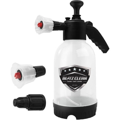 Snow Foam Sprayer 2L Pump Up Snow Cannon Gun No Pressure Washer Needed Heavy Duty Pressurised Foam Blaster with Two Nozzles for Car Washing Valeting & Home Cleaning
