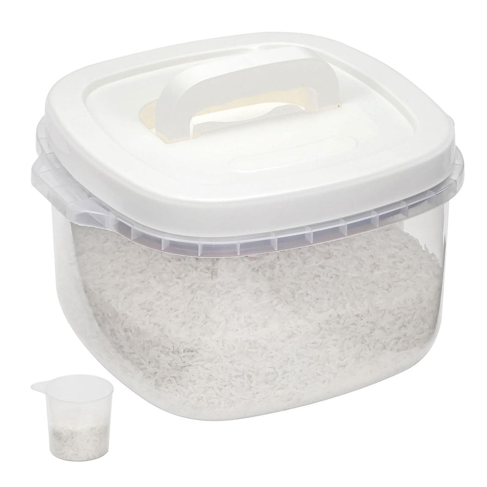 5-10KG Airtight Food Storage Container with Lid and Measuring Cup Plastic Portable Cereal Container for Kitchen, Storage Bin for Rice Beans, Flour, Pet Food