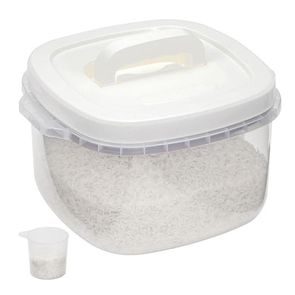5-10KG Airtight Food Storage Container with Lid and Measuring Cup Plastic Portable Cereal Container for Kitchen, Storage Bin for Rice Beans, Flour, Pet Food