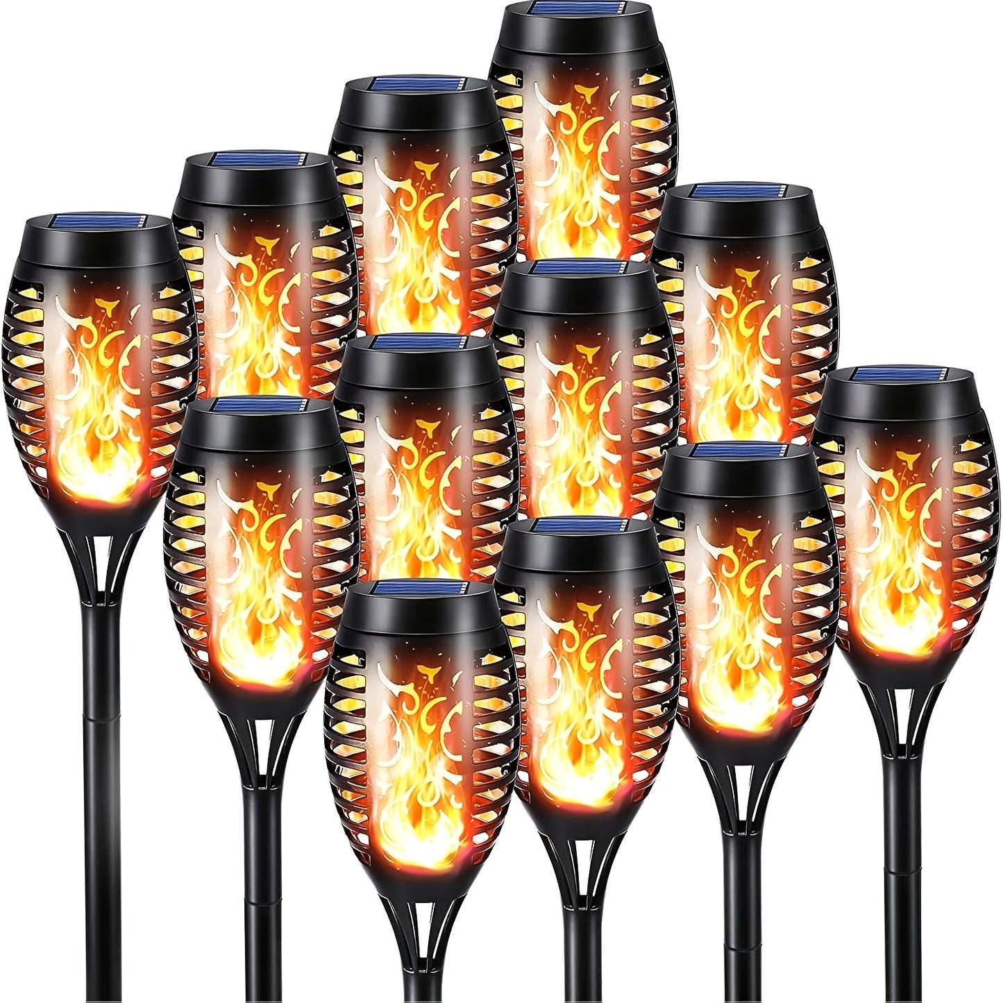 4/8 Pack Solar Torch Lights Outdoor Garden Decoration, Flickering Flame Effect LED Garden Stake Lights, Plastic Solar Powered Landscape Lighting For Yard, Patio, Party, BBQ, Halloween, Christmas, Perfect Mother'S Day Gift, Easter Day Gift