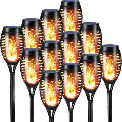 4/8 Pack Solar Torch Lights Outdoor Garden Decoration, Flickering Flame Effect LED Garden Stake Lights, Plastic Solar Powered Landscape Lighting For Yard, Patio, Party, BBQ, Halloween, Christmas, Perfect Mother'S Day Gift, Easter Day Gift