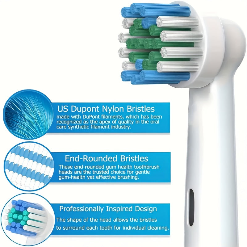 Replacement heads for Oral-B compatible electric toothbrush heads - Soft, durable replacement brush heads for enhanced oral care, 8/16/20/40 compatible Oral-B 1000/9600/3757/500/3000/8000/7500/7000/Pro replacement toothbrush heads