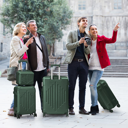 Luggage 4/ 5pcs Sets, Luggage Set with Spinner Wheels And Lock, Carry on Lightweight Hard Shell Luggage, Suitcase, Green