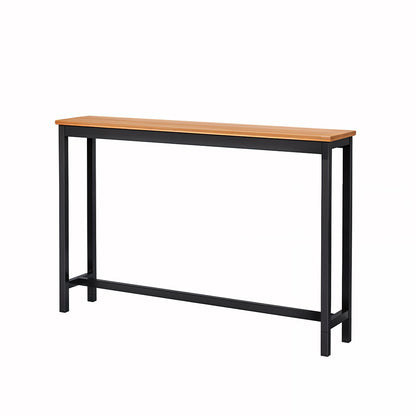Space Efficient Side Table Single Double Tier Wall Mounted MDF Shelf with Metal Frame Multi Functional Narrow Table with Storage Hallway Bedroom Table 80x20cm Wood Black White Frame