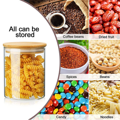 Glass Food Storage Jars With Lids Set Of 10 Glass Airtight Kitchen Food Canisters Cylinder Clear Preserving Seal Containers With Lid For Canning Cereal, Pasta, Spices Valentine's Day Gifts