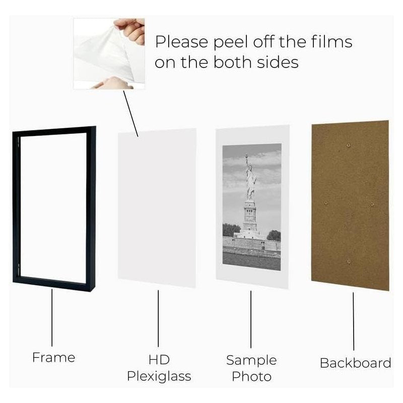 DECORO 50×70 cm Black Wooden Poster Frame – Large 500×700 mm Picture Frame – Ideal for Jigsaw Puzzles, Christmas Gifts, Holiday Prints & Wall Art