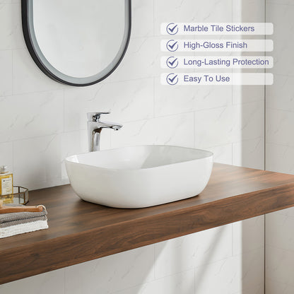 Self-Adhesive Marble Wall Tile Stickers - Peel and Stick Tiles, 32 Pieces, 60x30cm, for Kitchen, Bathroom Backsplash, DIY Home Décor
