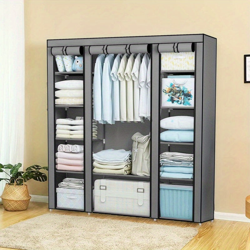 Portable Wardrobe 128x45x173cm Fabric Wardrobes for Bedroom Large Foldable Closet Storage Oranisers Portable Wardrobes for Bedroom