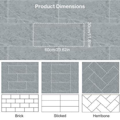 Self-Adhesive Marble Wall Tile Stickers - Peel and Stick Tiles, 32 Pieces, 60x30cm, for Kitchen, Bathroom Backsplash, DIY Home Décor