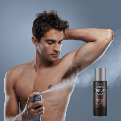 Brut 4 Deodorant Spray Bundle Gift Set - 200ml Each, Original Musk Sport Style Total Attraction, Long-Lasting Men’s Body Spray, Fresh Masculine Fragrance, Everyday Use Value Pack