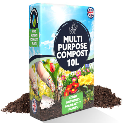 Pelle & Sol 10/20/40/50/60Ltr Multi Purpose Compost - Compost for Outdoor Plants & Soil for Plants Indoors - Potting Soil for Pots Plants Outdoor - All Purpose Nutrient Rich Fertiliser, Houseplant Potting Mix