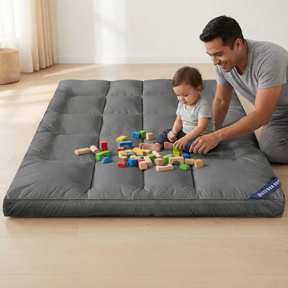 Japanese Floor Mattress Futon Mattress, 4" Deep Tatami Mat Sleeping Pad Foldable Roll Up Mat Boys Girls Dormitory Pad Kids Floor Lounger