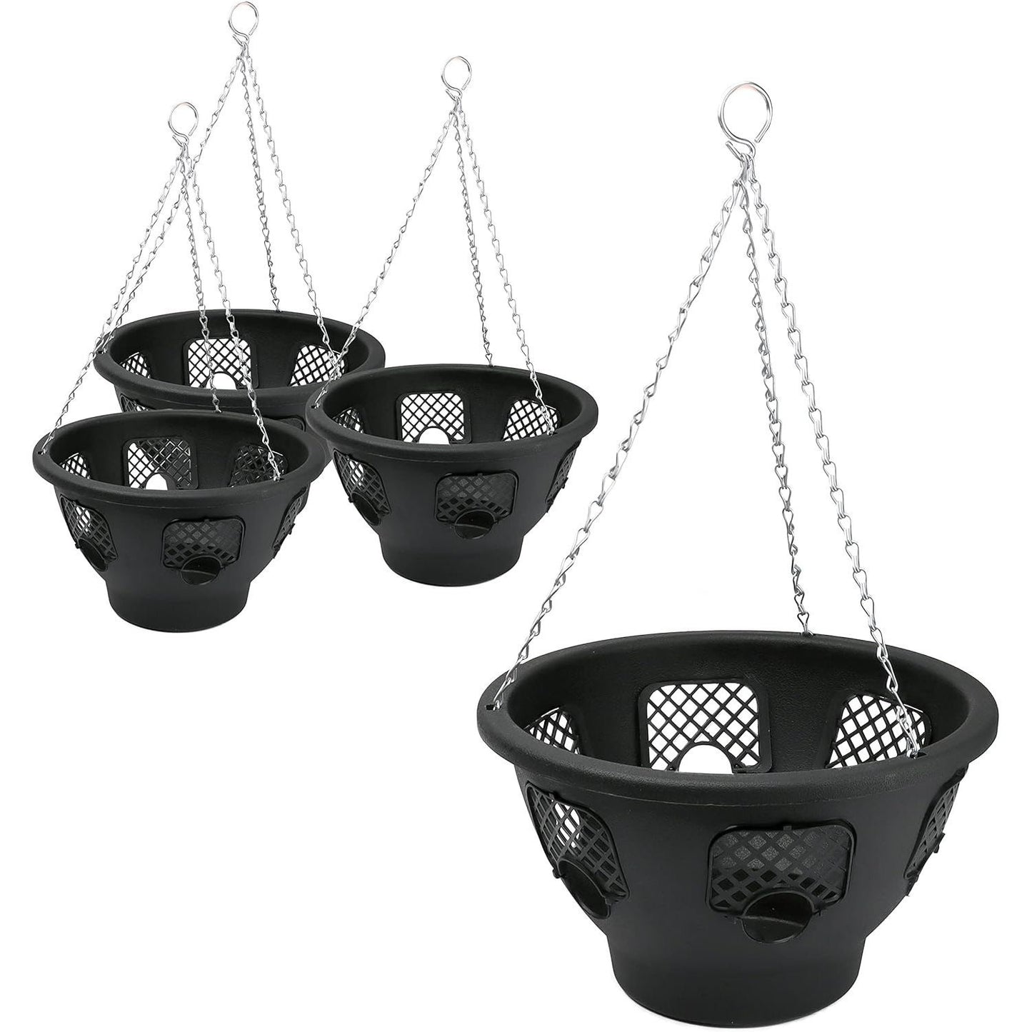 12 Inch Indoor Outdoor Balcony Patio Hanging Basket Set of 4