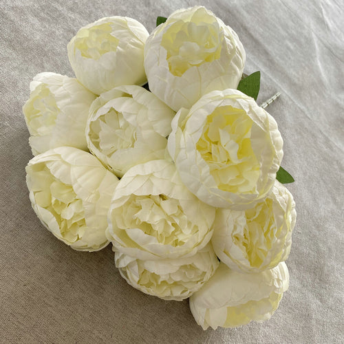 A Bouquet of 10 Round Brushed Fabric with Peonies, Designed in Nordic Style, Weddings - product gallery image 2