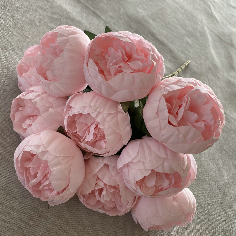 A Bouquet of 10 Round Brushed Fabric with Peonies, Designed in Nordic Style, Weddings - product gallery image 3