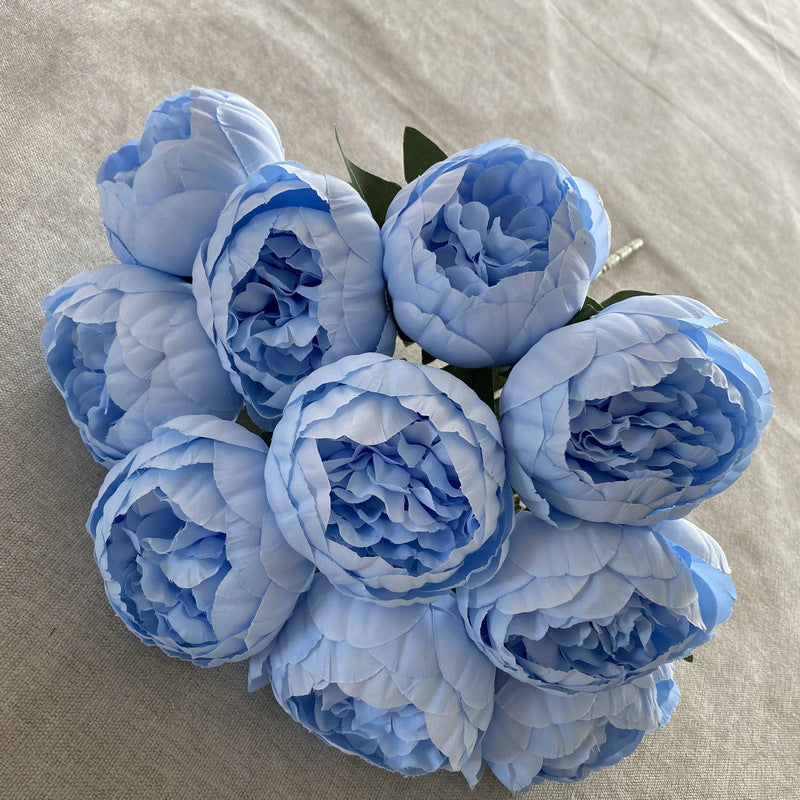 A Bouquet of 10 Round Brushed Fabric with Peonies, Designed in Nordic Style, Weddings - F option