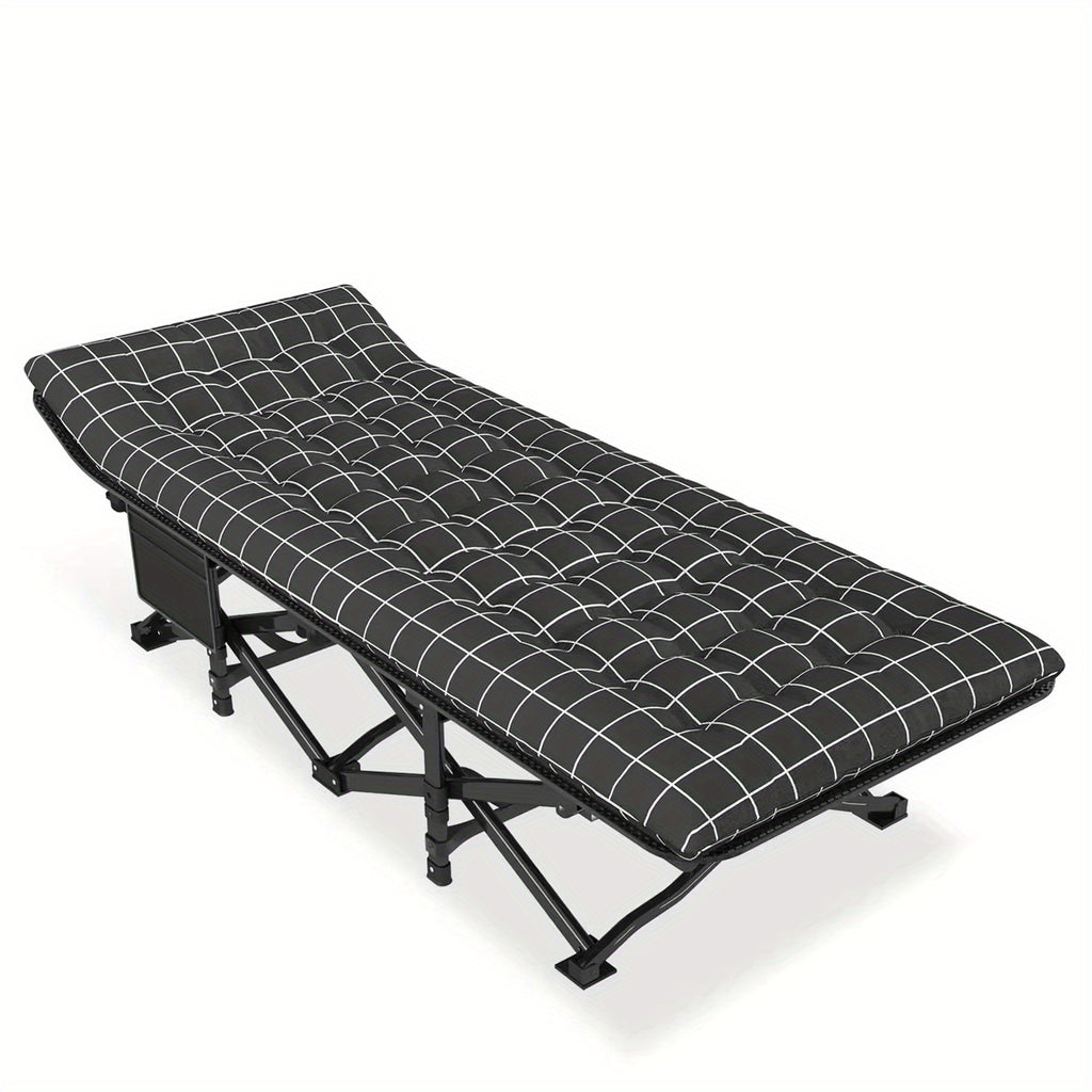 A Collapsible Bed Designed for Portability with 190x68x49cm - Black, 190x68x49cm option