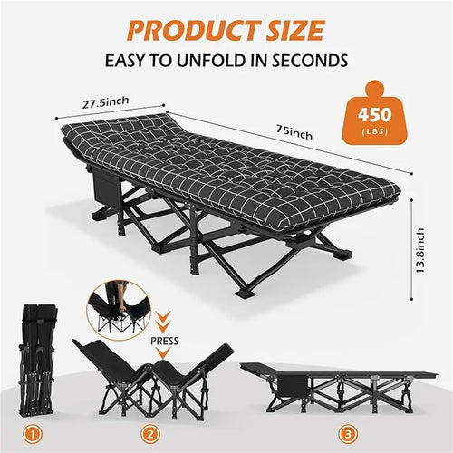 A Collapsible Bed Designed for Portability with 190x68x49cm - product gallery image 2