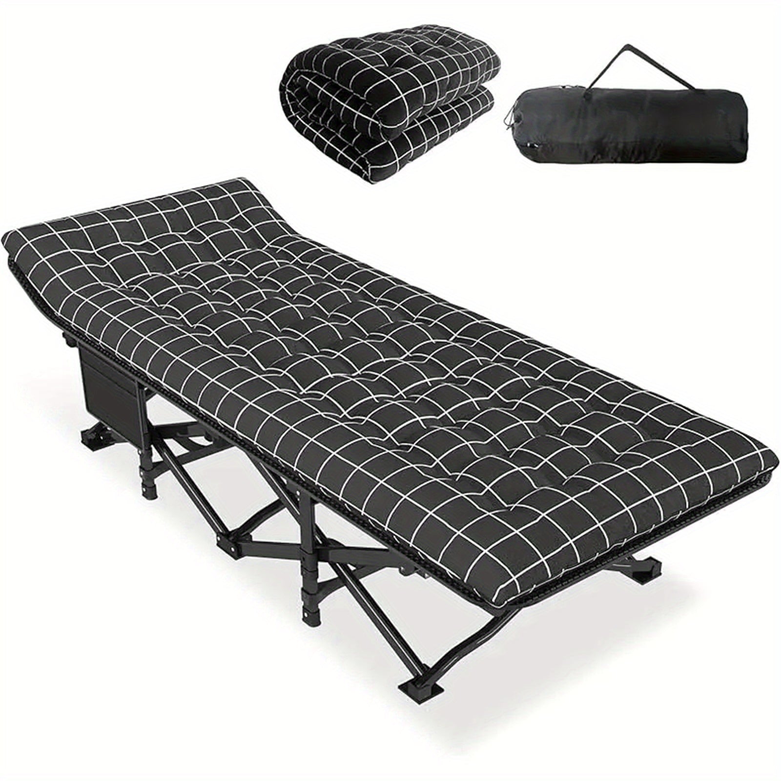 A Collapsible Bed Designed for Portability with 190x68x49cm