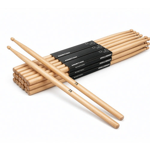 A Maple Drumstick with Wood, 12 Pairs 7A Drumsticks Wood Tip Drum