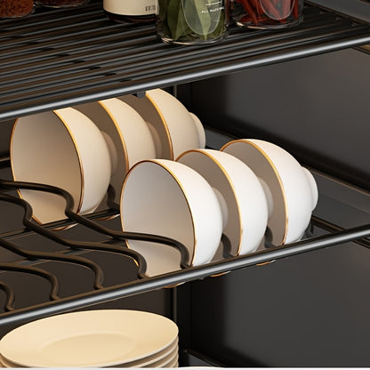 2/3-Tier Kitchen Metal Dish Storage Cabinet, Dish Rack for Kitchen, Kitchen Storage Unit, Kitchen Organizers And Storage, Multifunctional Kitchen Organizer, Kitchen Counter Extension for Plates And Bowls, for Home Kitchen, Utility Racks