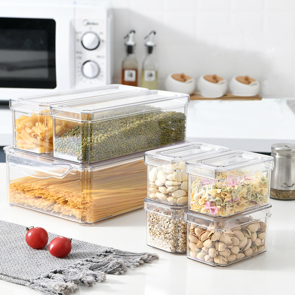 7/10-Pack Clear Stackable Refrigerator Organizer Bins - Multi-Purpose Food Storage Containers for Fridge, Freezer, Pantry - Ideal for Fruits, Vegetables, Meat - Durable PET, Easy to Clean, Fridge Storage Boxes and Containers