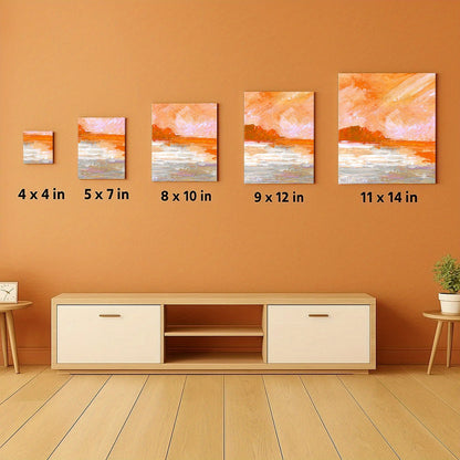 15-Pack Stretched Canvas Set - Primed White Painting Canvases 3pack- 9*9cm, 13*18cm, 20*25cm, 23*30cm, 28*35cm