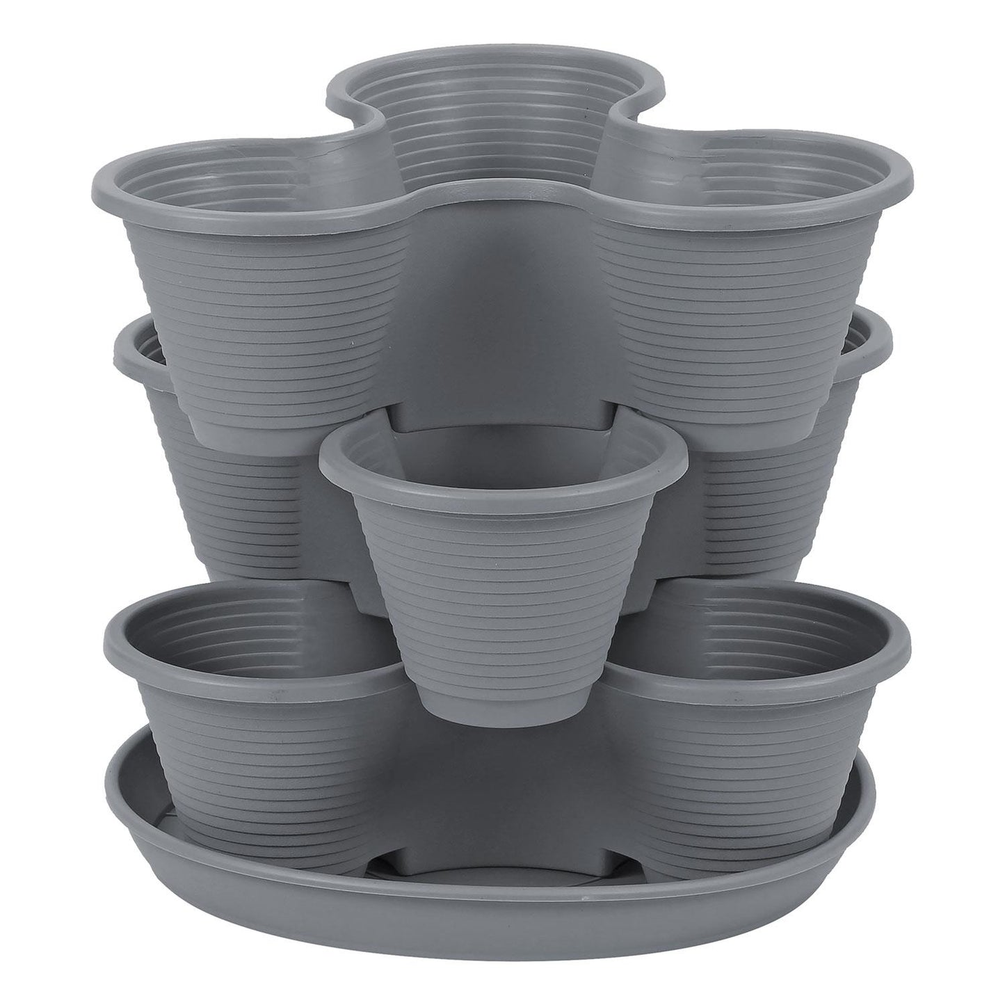 3 Tier Stackable Vertical Planter, Indoor Outdoor Plant Pot, Strawberry Planter, Herb Garden Planter, Vegetable Growing Tower, Flower Pot for Home Garden, Space-Saving Design, Durable Plant Container, Ideal for Small Spaces, Vertical Gardening Solution, M