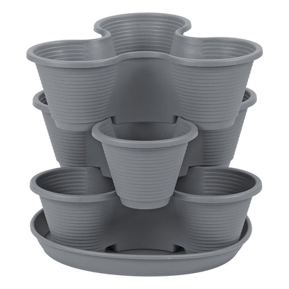 3 Tier Stackable Vertical Planter, Indoor Outdoor Plant Pot, Strawberry Planter, Herb Garden Planter, Vegetable Growing Tower, Flower Pot for Home Garden, Space-Saving Design, Durable Plant Container, Ideal for Small Spaces, Vertical Gardening Solution, M