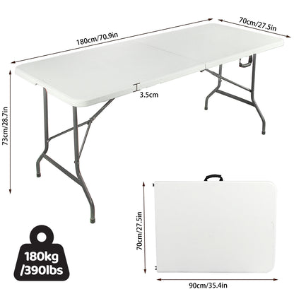 6ft Folding Trestle Table Heavy Duty Trestle Picnic Garden Table Outdoor Indoor Wedding Desk Portable