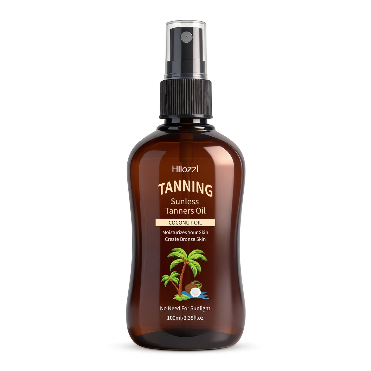 100Ml/3.38Fl.Oz Coconut Tanning Oil Self-Tanner Waterproof Tanner Sunless Tanner Indoor Tanner Sunless Tanner Hydrating Moisturizing Nourishing Spray Bottle And Flip-Top Bottle Easy to Use Convenient to Carry, Oxybenzone Free Coconut Tanning Oil