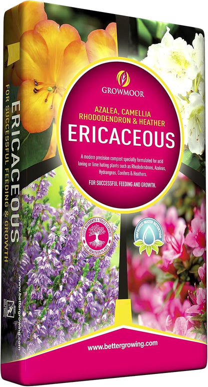 Growmoor Ericaceous Compost 50L Premium Soil Mix For Azalea Camellia Rhododendron And Heather Plants