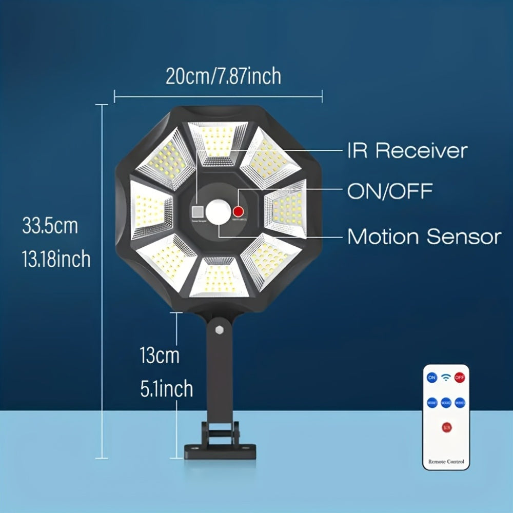 2/4pcs Solar Street Lights Outdoor Garden, 168LED Solar Motion Sensor Lights With Remote, 3 Lighting Modes Solar Lights, 180 ° Adjustable Commercial Street Lights, For Streets, Garages, Courtyards, Garden Terraces, And In Front Of Doors