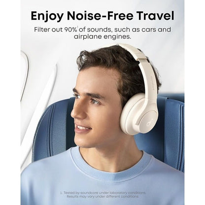 soundcore by Anker Q20i Hybrid Active Noise Cancelling Foldable Headphones, Wireless Over-Ear Bluetooth, 40H Long ANC Playtime, Hi-Res Audio, Big Bass, Customize via an App, Transparency Mode (Renewed)