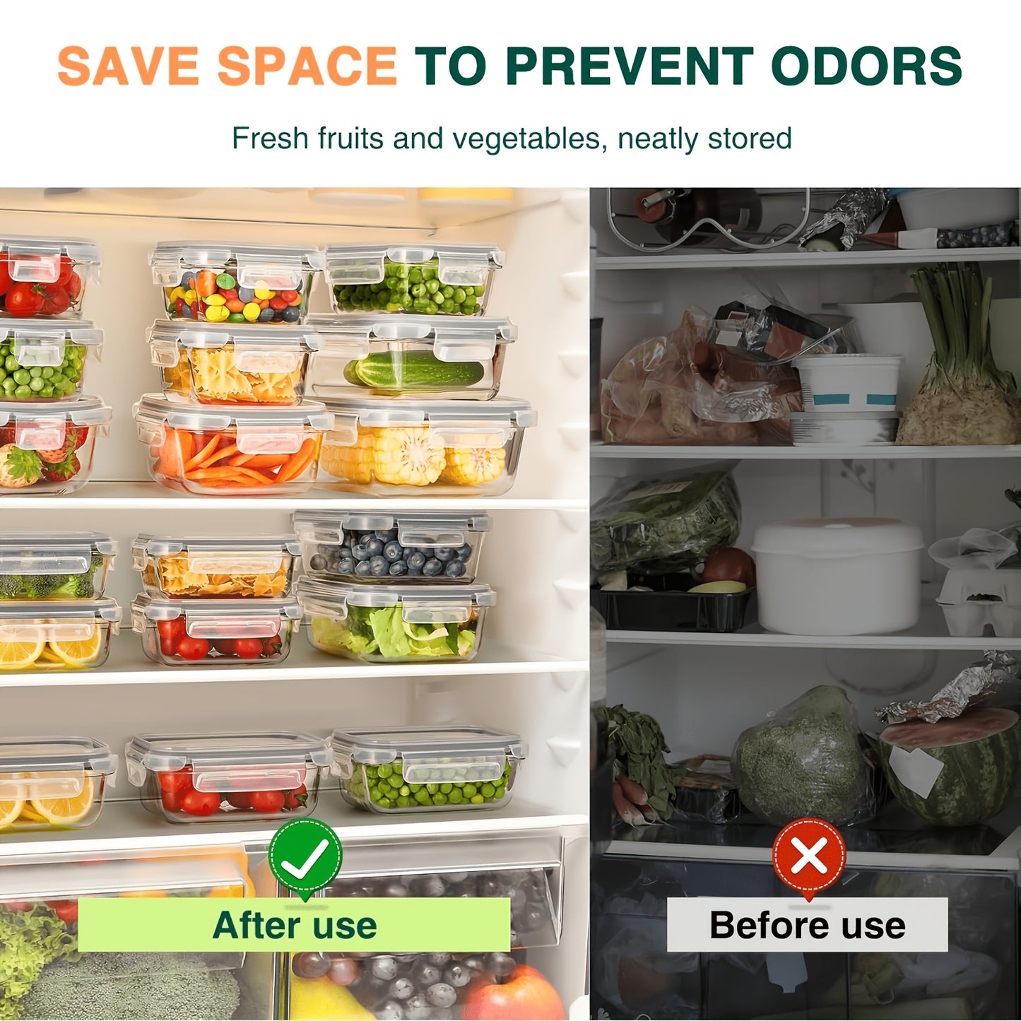 8pcs Glass Storage Container Set with Lids, Stackable, Leak-Proof Snap-Lock Seal, a Great Helper for Kitchen Storage, Suitable for Ovens, Microwaves, Refrigerators, And Dishwashers