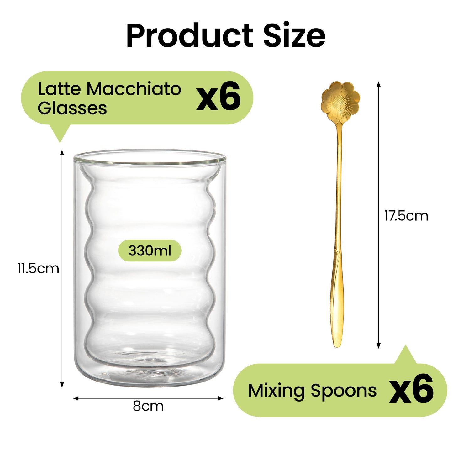 6pcs - 350ml, Latte Mocha, Double-Wall Heat-Resistant Glass Cappuccino, Latte, Tea, Coffee, Milk, Juice, Beer, Dual-Layer No-Handle Glass Cup with Built-In Spiral Lid, Perfect for Hot Beverages, Beverage Glassware, Sophisticated Drinkware, Heatresistant G