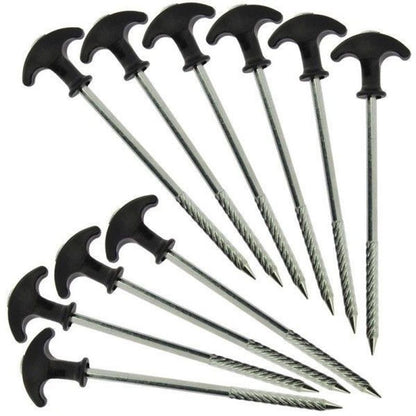 10 x Bivvy Tent Pegs Heavy Duty 20cm 8" For Camping Fishing Umbrella Brolly NGT