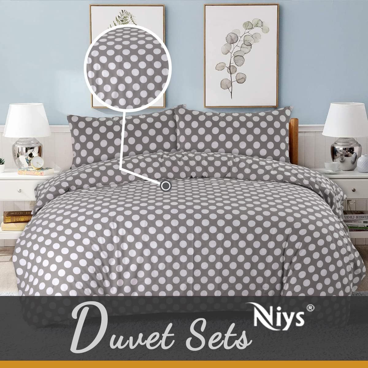 NIYS Bedding Duvet Cover Set in Single, Double and King Size with pillow cases
